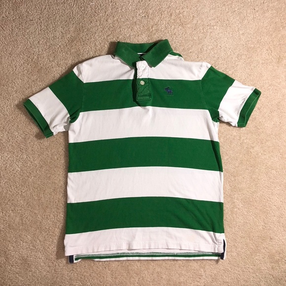 green striped polo shirt